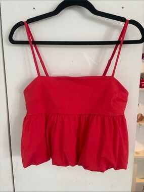 Abound Red Spaghetti-Strap Peplum Camisole